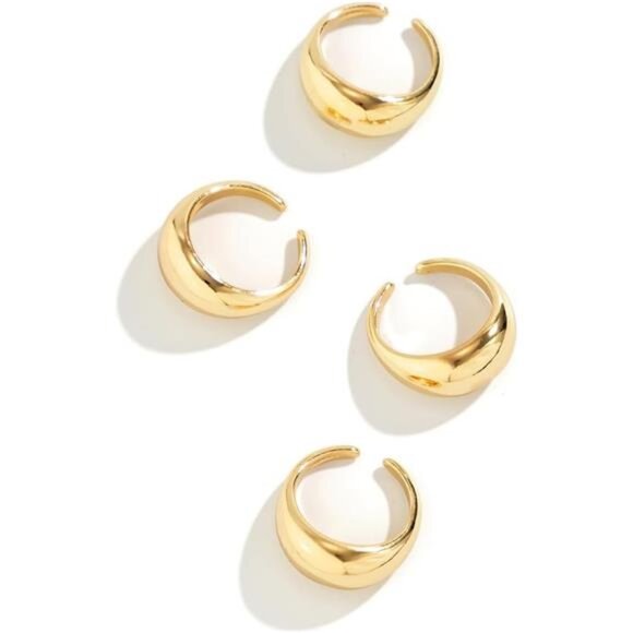3-Piece Chunky Gold Dome Rings Set – Adjustable, Stackable & Statement Style - Picture 3 of 4